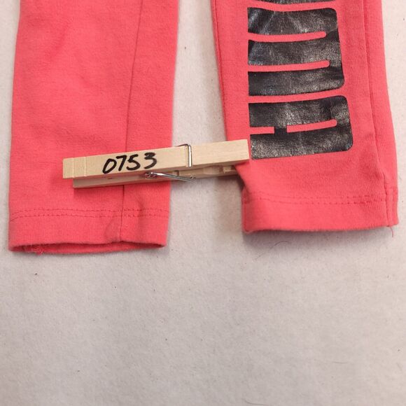 Puma Athletic Pull On Running Pants Youth Girls Size 4 Pink Black - Picture 4 of 8